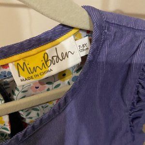 Mini Boden 7-8Y purple courdoroy dress